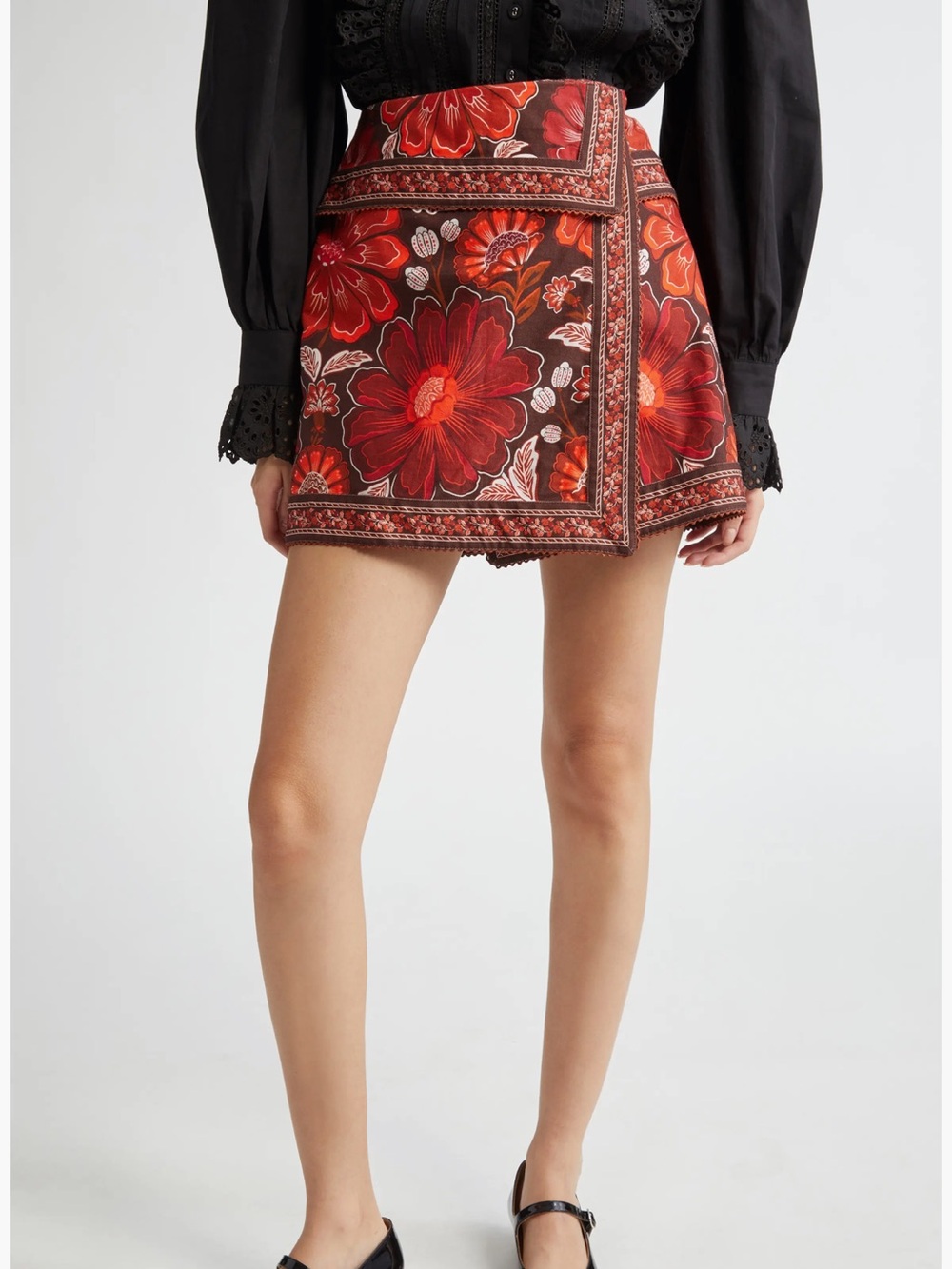 Farm Rio Gigi Tapestry cotton wrap skirt